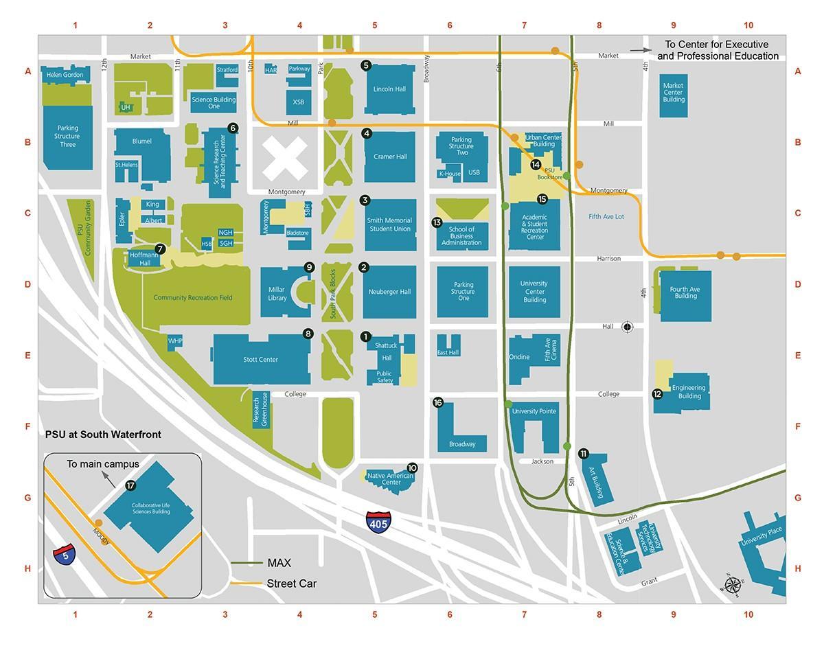 mapa kampusu PSU