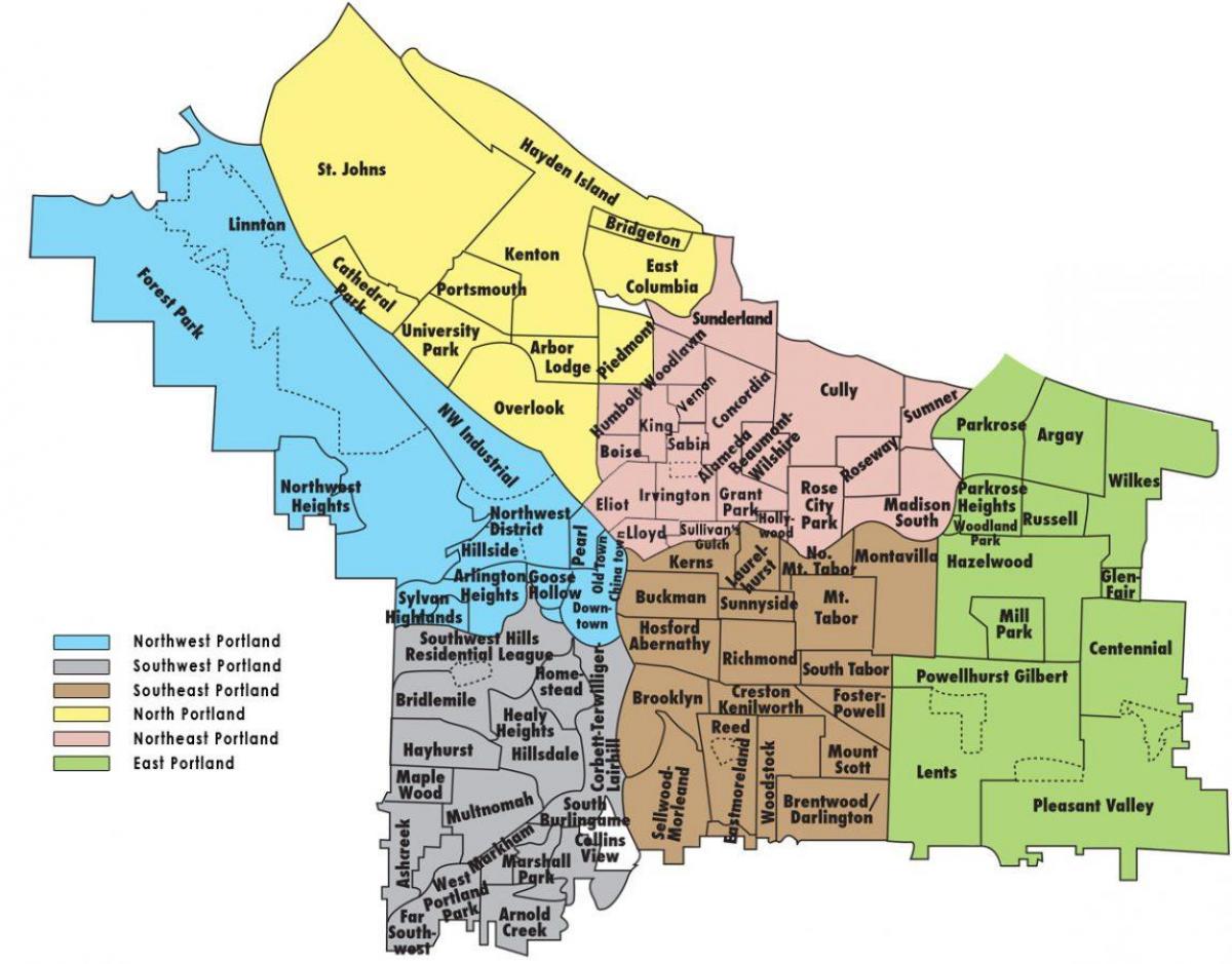 Portland Oregon region na mapie