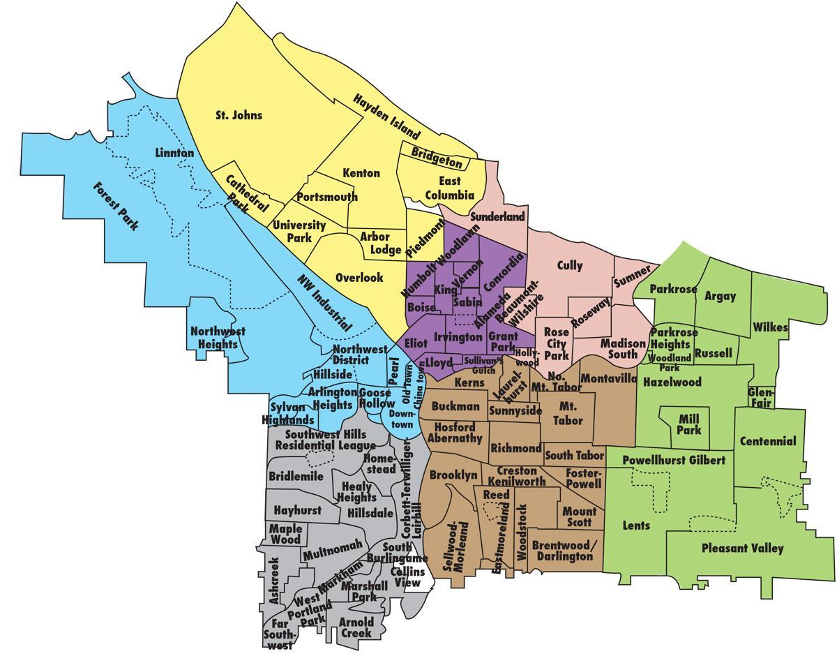 mapa okolic w Portland