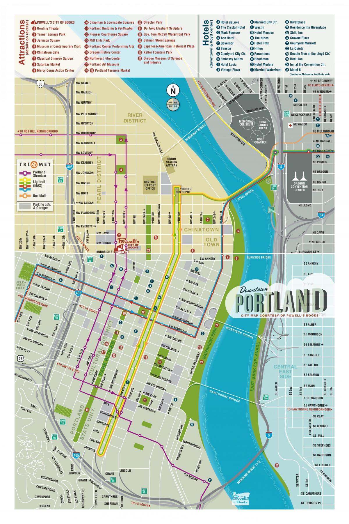 mapa Portland goście