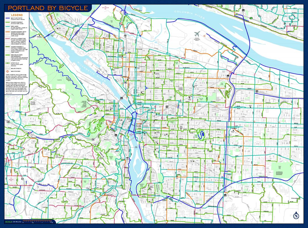 mapa Portland rower