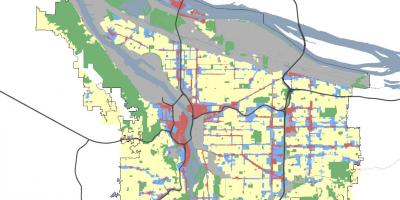 Portland, Oregon mapa zagospodarowania przestrzennego
