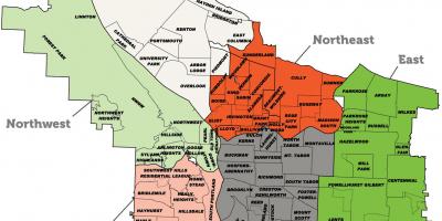 Portland przedmieściach mapie